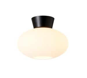 Plafond IP21 Glas Opal/Svart Dimbar 27cm Belid Bullo