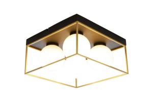 Plafond Svart/Guld/Opalvit Aneta Lighting Astro 28cm