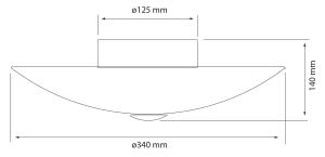 Plafond Glas Vit/Stål 34cm Aneta Lighting Skrift