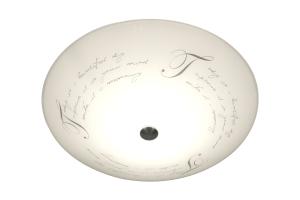 Plafond Glas Vit/Stål 42cm Aneta Lighting Skrift