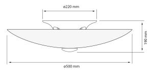 Plafond Glas Vit/Stål 50cm Aneta Lighting Palmblad