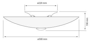 Plafond Glas Vit/Stål 50cm Aneta Lighting Skrift