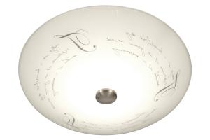 Plafond Glas Vit/Stål 50cm Aneta Lighting Skrift