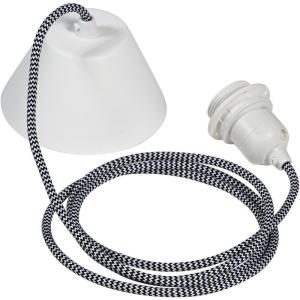 PR Home Takupphänge Textil Svart/Vit E27