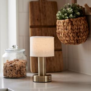 Portabel Bordslampa Tiara Antikmässing 24cm PR Home