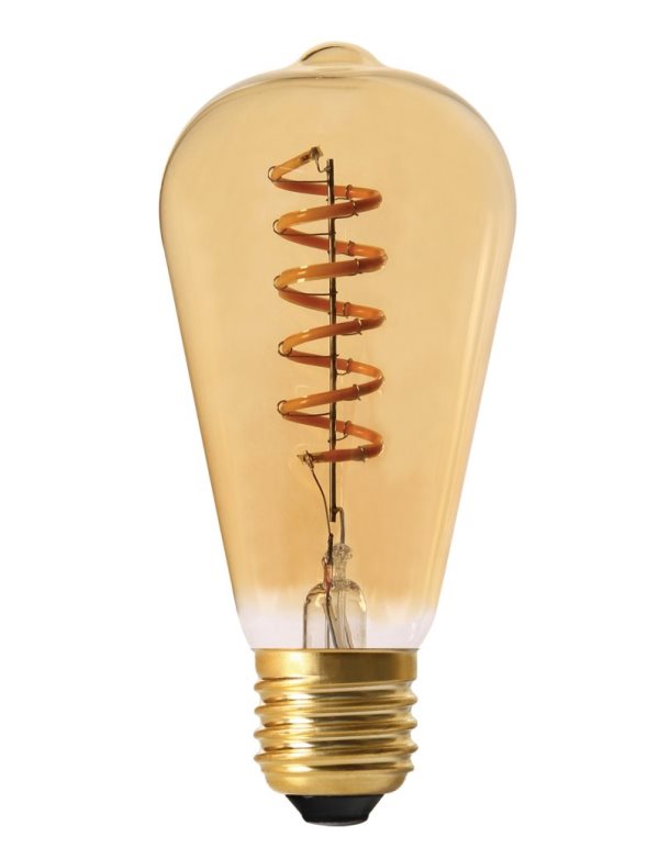 PR Home Elect Spiral LED Filament E27 Edison 4W Guld