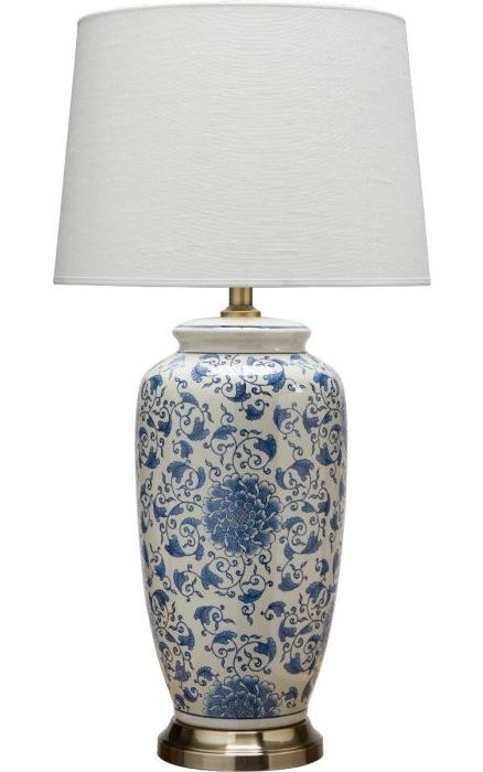 PR Home Li Jing Bordslampa Med Lampskärm Vit/Blå 68cm