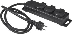 PR Home Grenuttag 3 Uttag För Utomhusbruk Svart 1,5m