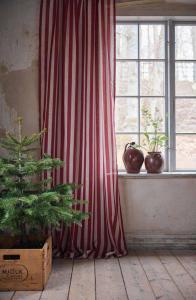 Randig Gardin Fondaco Disa Röd 135x280cm 2-Pack
