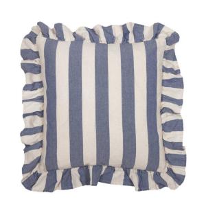 Randigt Kuddfodral Amalia Marinblå 45x45cm Fondaco