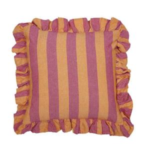 Randigt Kuddfodral Amalia Orange/Rosa 45x45cm Fondaco