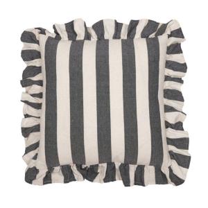 Randigt Kuddfodral Amalia Svart 45x45cm Fondaco