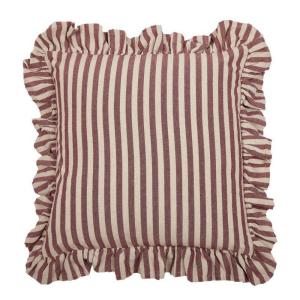Randigt Kuddfodral Fondaco Svea Vinröd 45x45cm