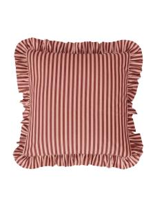Randigt Kuddfodral Svanefors Tuva Vinröd 45x45cm