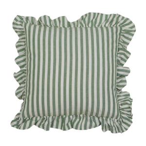 Randigt Kuddfodral Svea Äppelgrön 45x45cm Fondaco