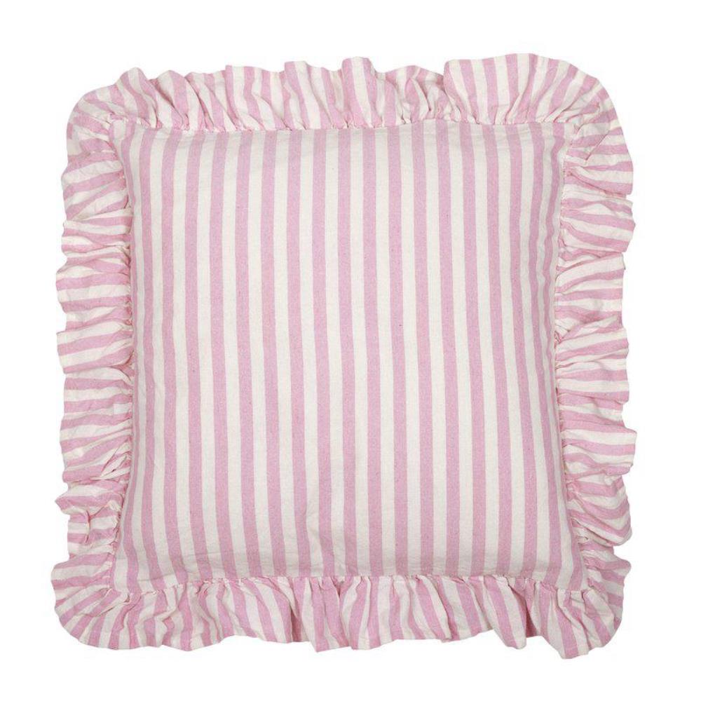 Randigt Kuddfodral Svea Rosa 45x45cm Fondaco-lavanille.com