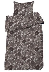 Blommigt Påslakanset Dahlia Brun 150x210cm Redlunds