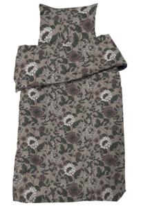 Påslakanset Linne/Grön Redlunds Dahlia 150x210cm