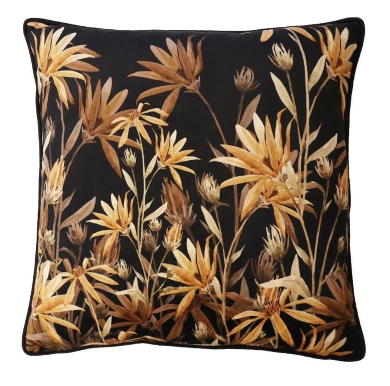 Redlunds Denice Kuddfodral Sammet Svart/Guld 45x45cm at lavanille