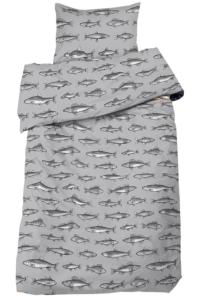 Påslakanset Grå Redlunds Fiskar 150x210cm