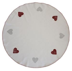 Redlunds Hjärta Julgransmatta Linne 100cm