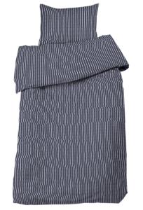 Randigt Påslakanset Malte Blå 150x210cm Redlunds