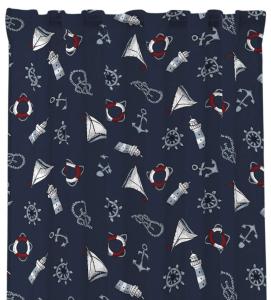 Blå Gardin 2-Pack Redlunds Maritim 120x240cm