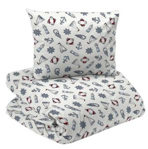 Påslakanset Vit Redlunds Maritim 150x210cm