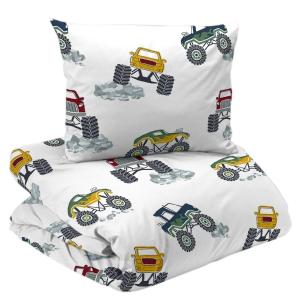 Påslakanset Barn Monstertruck Vit 150x210cm Redlunds