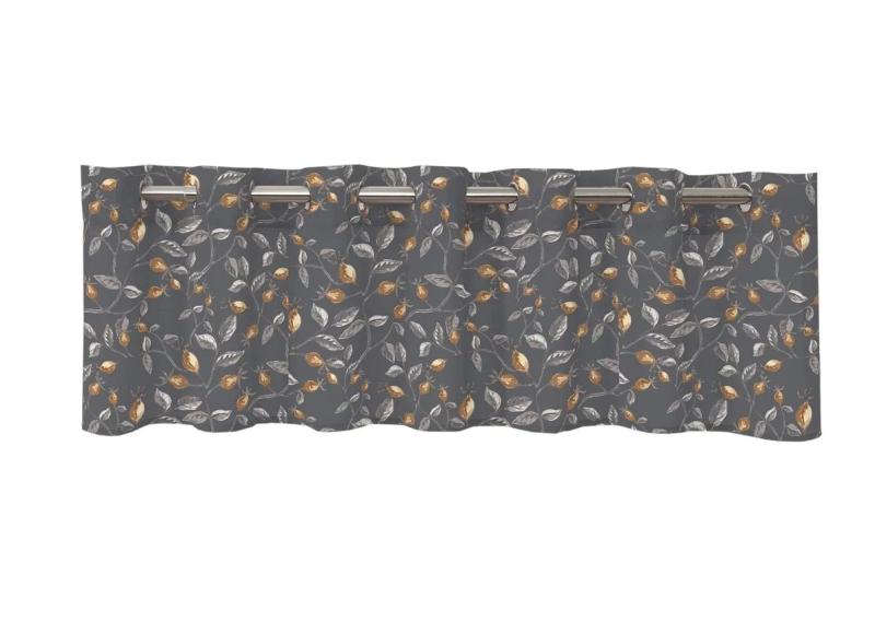 Gardinkappa Grå Redlunds Nypon Grå 50x250cm at lavanille