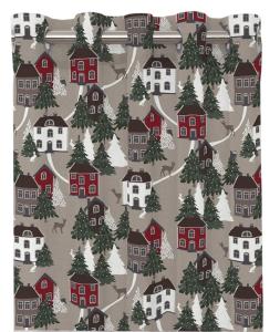 Redlunds Öljettgardin Linne/Röd 2-Pack Vimmerby 120x240cm