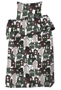 Påslakanset Grön Redlunds Village 150x210cm