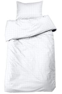 Satin Påslakanset Rutigt Vit Redlunds Square 150x210cm