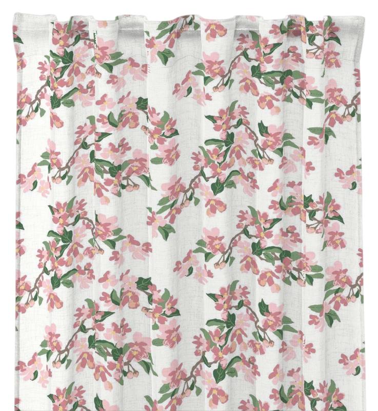 Gardin Blommig Redlunds Elsie Rosa 140x250cm 2-pack at lavanille