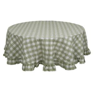 Rund Duk Rutig Lisa Grön Ø150cm Fondaco