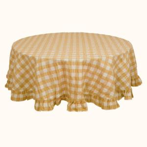 Rund Duk Rutig Lisa Gul Ø150cm Fondaco