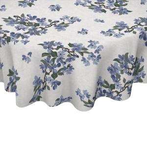 Rund Vaxduk Blommig Elsie Blå Ø140cm Nina Royal