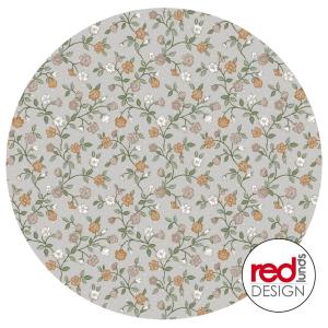 Rund Vaxduk Blommig Lotta Linnebeige Ø140cm Nina Royal