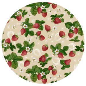Rund Vaxduk Nina Royal Jordgubbe Linnebeige Ø140cm