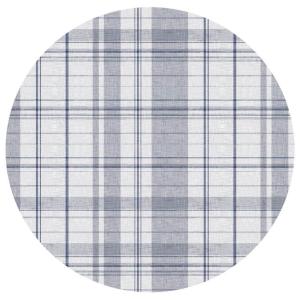 Rund Vaxduk Nina Royal Ruta Blå Ø140cm