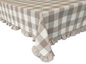 Rutig Bordsduk Redlunds Edith Linnebeige 140x250cm