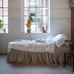 Rutigt Påslakanset Pelle Blå/Vit 150x210cm Fondaco