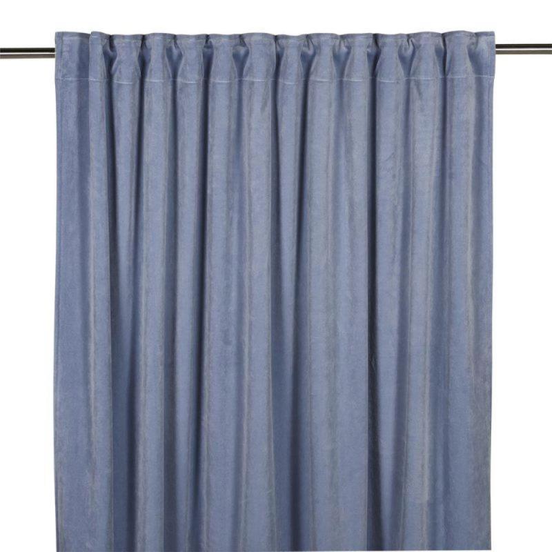 Sammetsgardin Fondaco Esther Ljusblå 2-Pack 135x300cm at lavanille