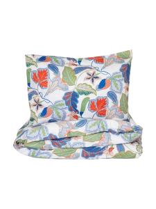 Påslakanset Blommigt Satin Vit Kosta Linnewäfveri Brunnberg 150x210cm