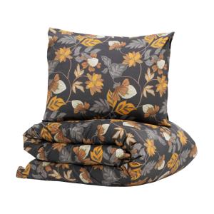 Satin Påslakanset Bratteby Grafitgrå 150x210cm Kosta Linnewäfveri