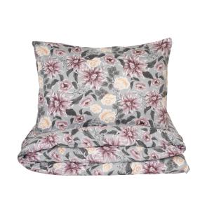 Satin Påslakanset Dubbeltäcke Kosta Linnewäfveri Bollungen Grå 230x220cm