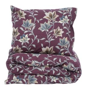 Satin Påslakanset Kosta Linnewäfveri Nuntorp Vinröd 150x210cm