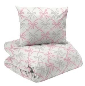Satin Påslakanset Redlunds Sweet Bows Rosa 150x210cm