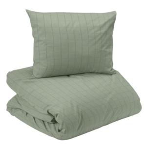 Satin Påslakanset Rutigt Grön Redlunds Square 150x210cm