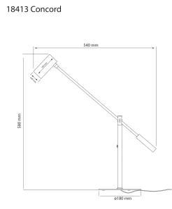 Skrivbordslampa Svart Aneta Lighting Concord 58cm